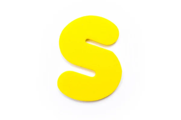 白い背景の上の黄色の文字 — ストック写真