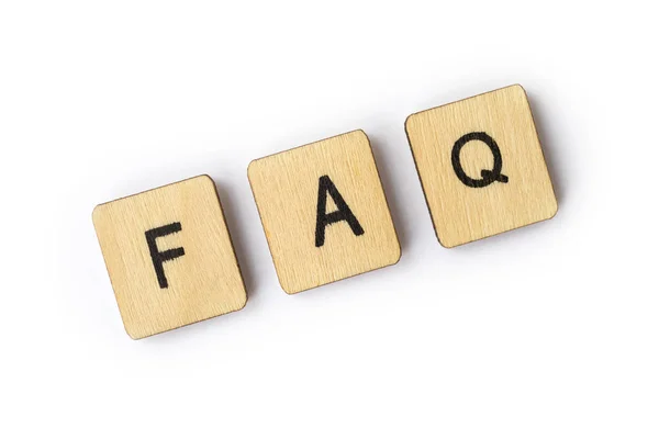 Abbreviation Faq Frequently Asked Questions Spelt Out Wooden Letter Tiles — Stock Photo, Image