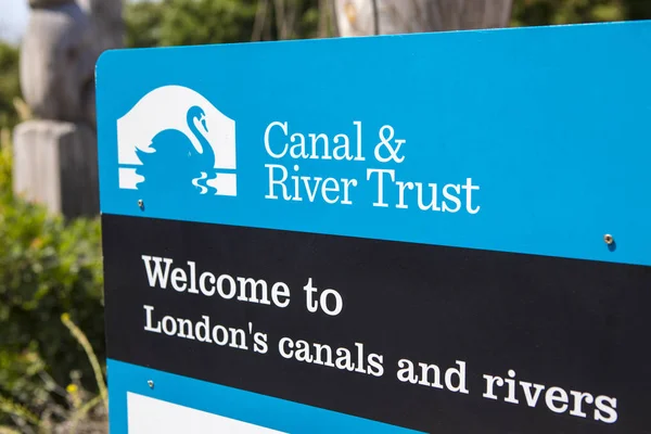 London Juli 2018 Ein Schild Canal River Trust Auf Der — Stockfoto