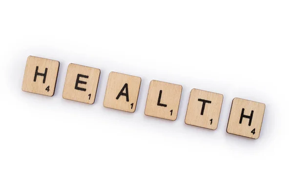 London July 5Th 2018 Word Health Spelt Wooden Letter Scrabble — Stock Photo, Image