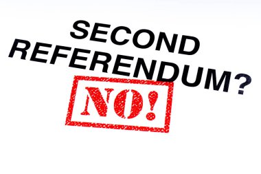 Kırmızı bir hayır ile damgalı ikinci referandum soru! pencere boyutu.