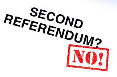 Kırmızı bir hayır ile damgalı ikinci referandum soru! pencere boyutu.