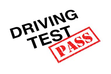 Kırmızı bir Pass damgası ile damgalı bir Test sürüş başlık. 