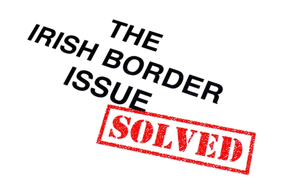 Irish Border Issue Overskrift Stemplet Med Rødt Solved Gummistempel - Stock-foto