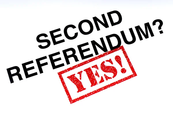 Вопрос Втором Референдуме Отмечен Красным Штамп — стоковое фото