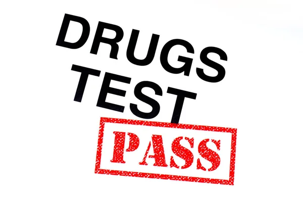 Drugs Test Heading Stamped Red Pass Rubber Stamp — Stock Photo, Image