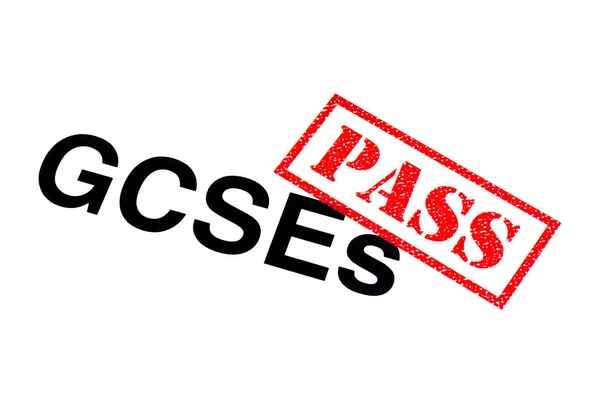 Gcse Cabeza Estampado Con Sello Goma Pass Rojo — Foto de Stock