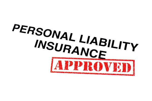 A Personal Liability Insurance heading stamped with a red APPROVED rubber stamp.