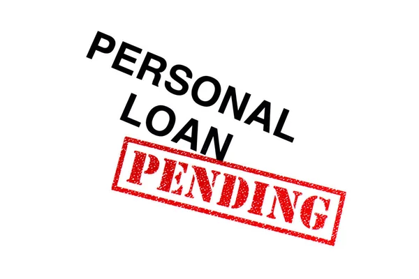 Personal Loan Heading Stamped Red Pending Rubber Stamp — Stock Photo, Image