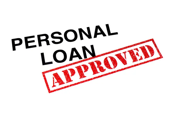 Personal Loan Heading Stamped Red Approved Rubber Stamp — Stock Photo, Image