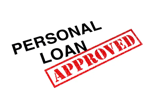 Personal Loan Heading Stamped Red Approved Rubber Stamp — Stock Photo, Image