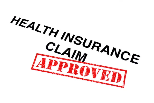 Health Insurance Claim Rubriek Voorzien Van Een Rode Goedgekeurd Rubber — Stockfoto