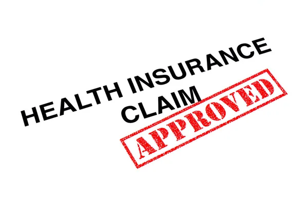 Health Insurance Claim Rubriek Voorzien Van Een Rode Goedgekeurd Rubber — Stockfoto
