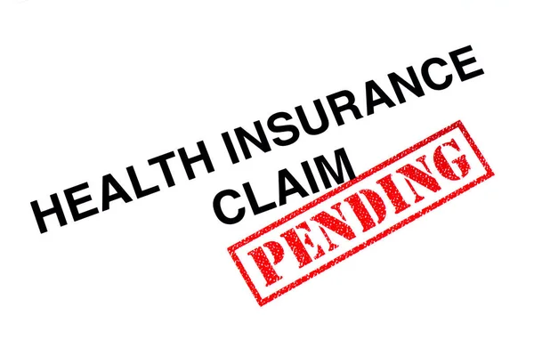 Health Insurance Claim Heading Stamped Red Pending Rubber Stamp — Stock Photo, Image