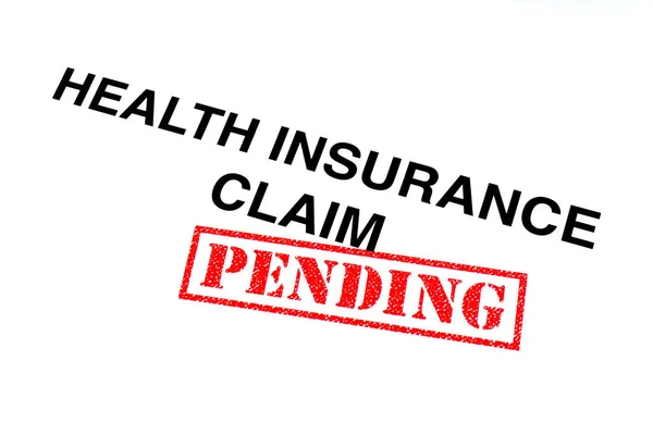 Health Insurance Claim Heading Stamped Red Pending Rubber Stamp — Stock Photo, Image