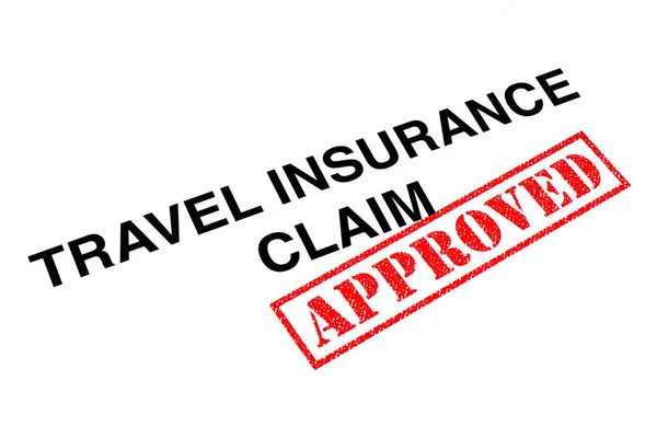 Travel Insurance Claim Heading Stamped Red Approved Rubber Stamp — Stock Photo, Image