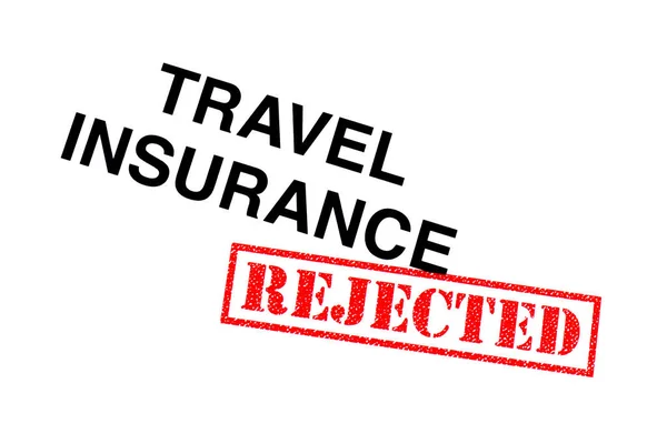 Travel Insurance Heading Stamped Red Rejected Rubber Stamp — Stock Photo, Image