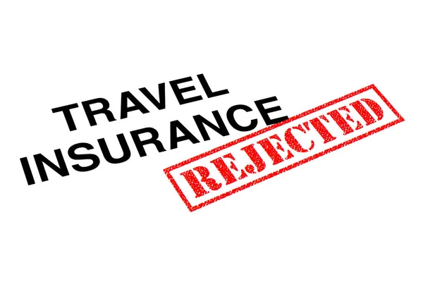 Travel Insurance Heading Stamped Red Rejected Rubber Stamp — Stock Photo, Image
