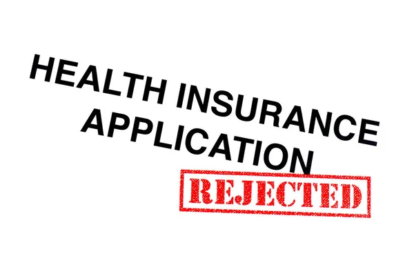 Health Insurance Toepassing Rubriek Voorzien Van Een Rode Geweigerd Rubber — Stockfoto