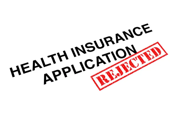 Health Insurance Toepassing Rubriek Voorzien Van Een Rode Geweigerd Rubber — Stockfoto