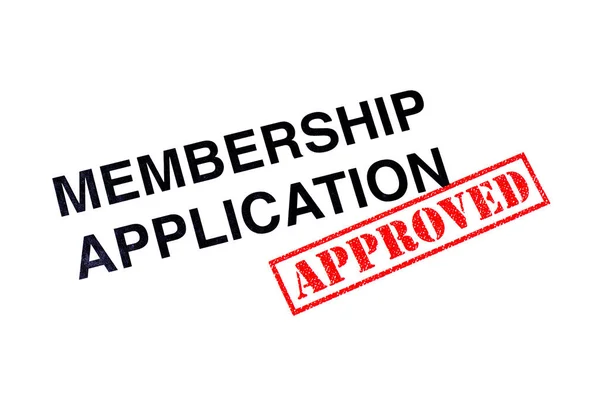 Membership Application Heading Stamped Red Approved Rubber Stamp — Stock Photo, Image
