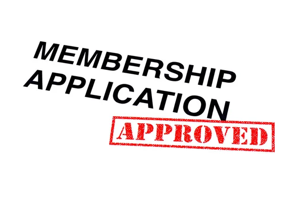 Membership Application Heading Stamped Red Approved Rubber Stamp — Stock Photo, Image