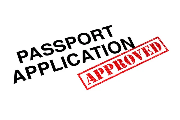 Passport Application Heading Stamped Red Approved Rubber Stamp — Stock Photo, Image