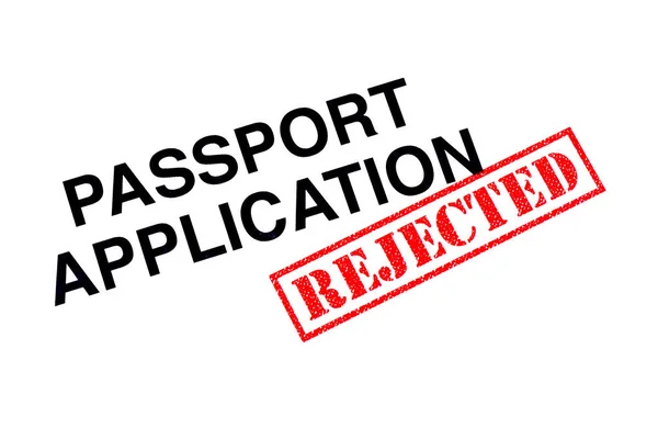Passaporto Domanda Intestazione Timbrata Con Timbro Gomma Rosso Rejected — Foto Stock