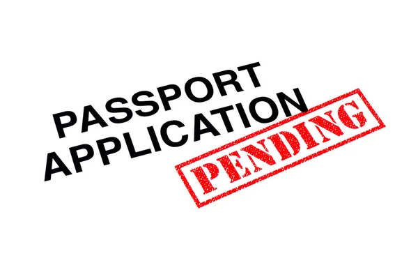 Passeport Titre Application Estampillé Tampon Caoutchouc Pending Rouge — Photo