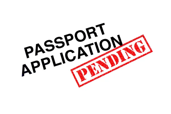 Passeport Titre Application Estampillé Tampon Caoutchouc Pending Rouge — Photo