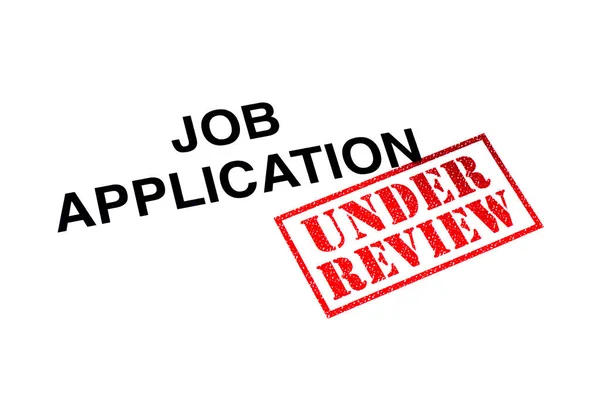 Job Application Heading Stamped Red Review Rubber Stamp — Stock Photo, Image