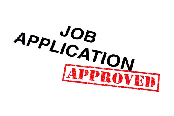 Job Application Heading Stamped Red Approved Rubber Stamp — Stock Photo, Image