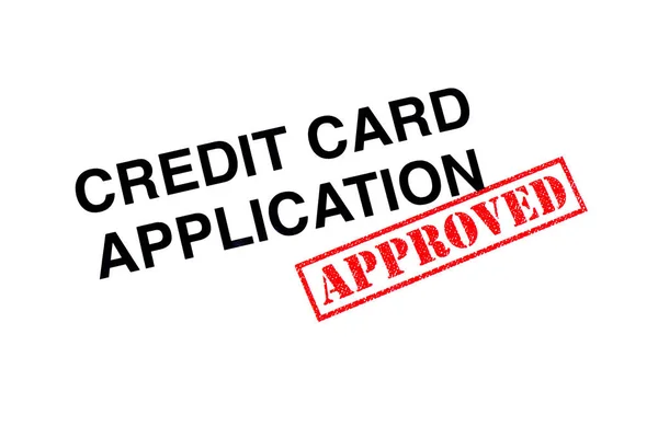 Credit Card Application Heading Stamped Red Approved Rubber Stamp — Stock Photo, Image