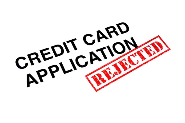 Credit Card Application Heading Stamped Red Rejected Rubber Stamp — Stock Photo, Image