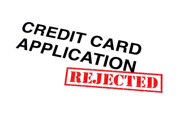 Carta Credito Intestazione Timbrato Con Timbro Gomma Rejected Rosso — Foto Stock