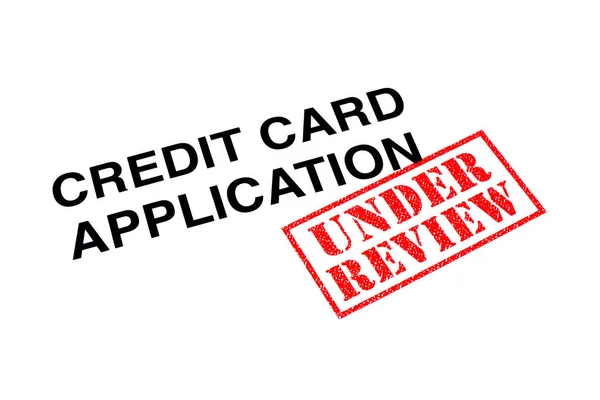 Credit Card Application Rubriek Voorzien Van Een Rode Onder Review — Stockfoto