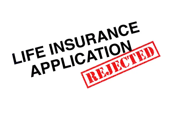 Life Insurance Application Heading Stamped Red Rejected Rubber Stamp — Stock Photo, Image