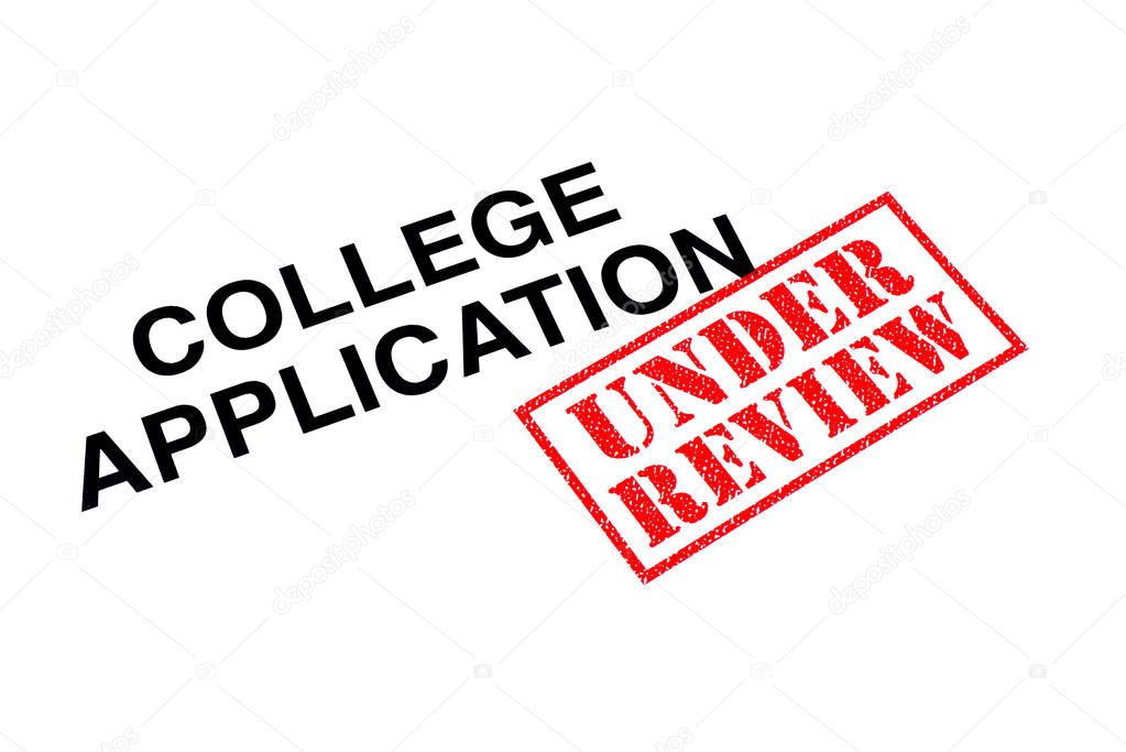 College Application heading stamped with a red UNDER REVIEW rubber stamp. 