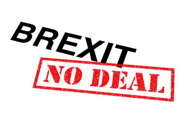 Brexit başlık kırmızı No Deal damgası ile damgalı. 