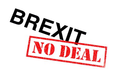 Brexit başlık kırmızı No Deal damgası ile damgalı. 
