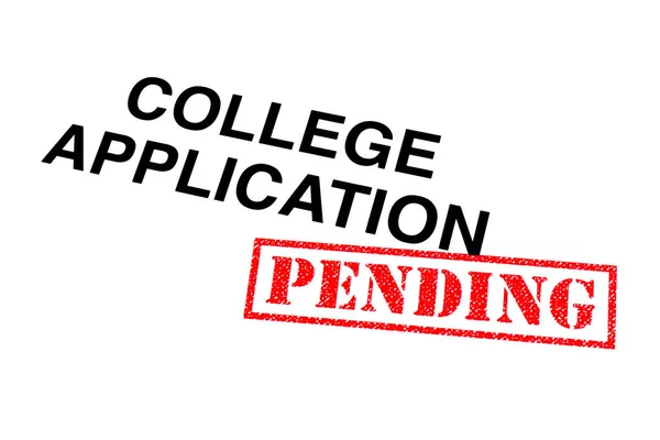 College Application Heading Stamped Red Pending Rubber Stamp — Stock Photo, Image