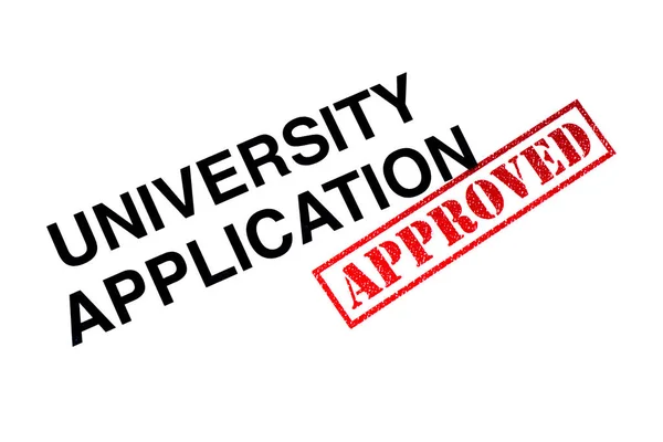 University Application Heading Stamped Red Approved Rubber Stamp — Stock Photo, Image