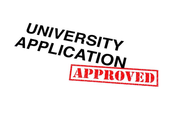 University Application Heading Stamped Red Approved Rubber Stamp — Stock Photo, Image