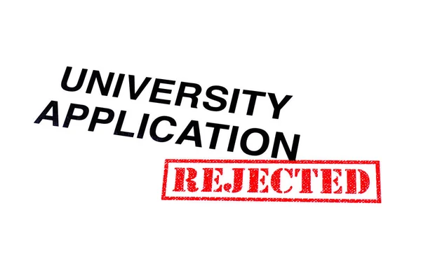 Titular Aplicación Universitaria Estampado Con Sello Goma Rejected Rojo —  Fotos de Stock