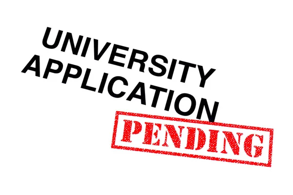 Université Rubrique Application Estampillée Tampon Caoutchouc Pending Rouge — Photo