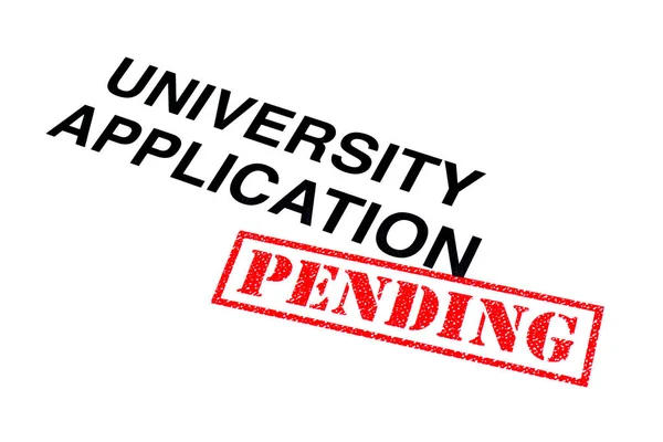Université Rubrique Application Estampillée Tampon Caoutchouc Pending Rouge — Photo