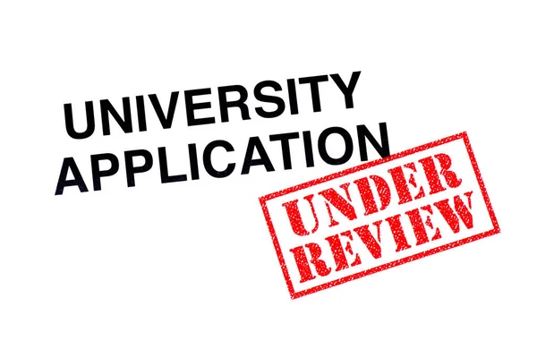 Titular Solicitud Universitaria Estampado Con Sello Goma Rojo Revisión Bajo —  Fotos de Stock