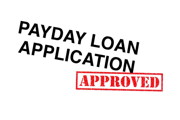 Payday Loan Título Aplicação Carimbado Com Carimbo Borracha Vermelho Aprovado — Fotografia de Stock