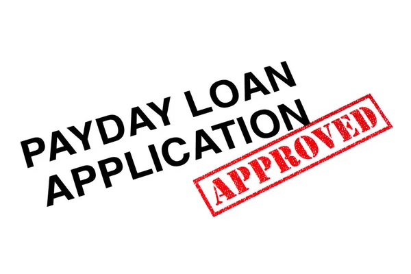 Payday Loan Título Aplicação Carimbado Com Carimbo Borracha Vermelho Aprovado — Fotografia de Stock