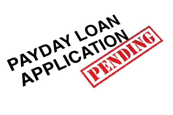 Payday Loan Título Aplicação Carimbado Com Selo Borracha Pending Vermelho — Fotografia de Stock